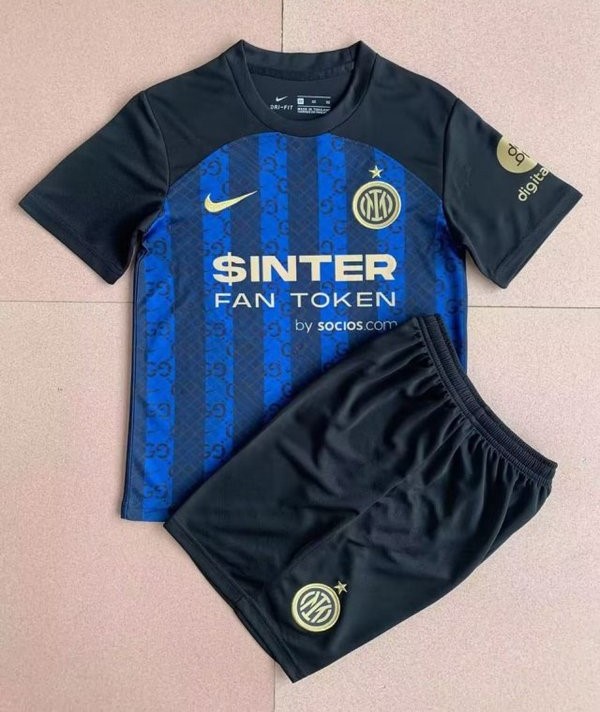 Kids-Inter Milan 22/23 Home Concept Soccer Jersey